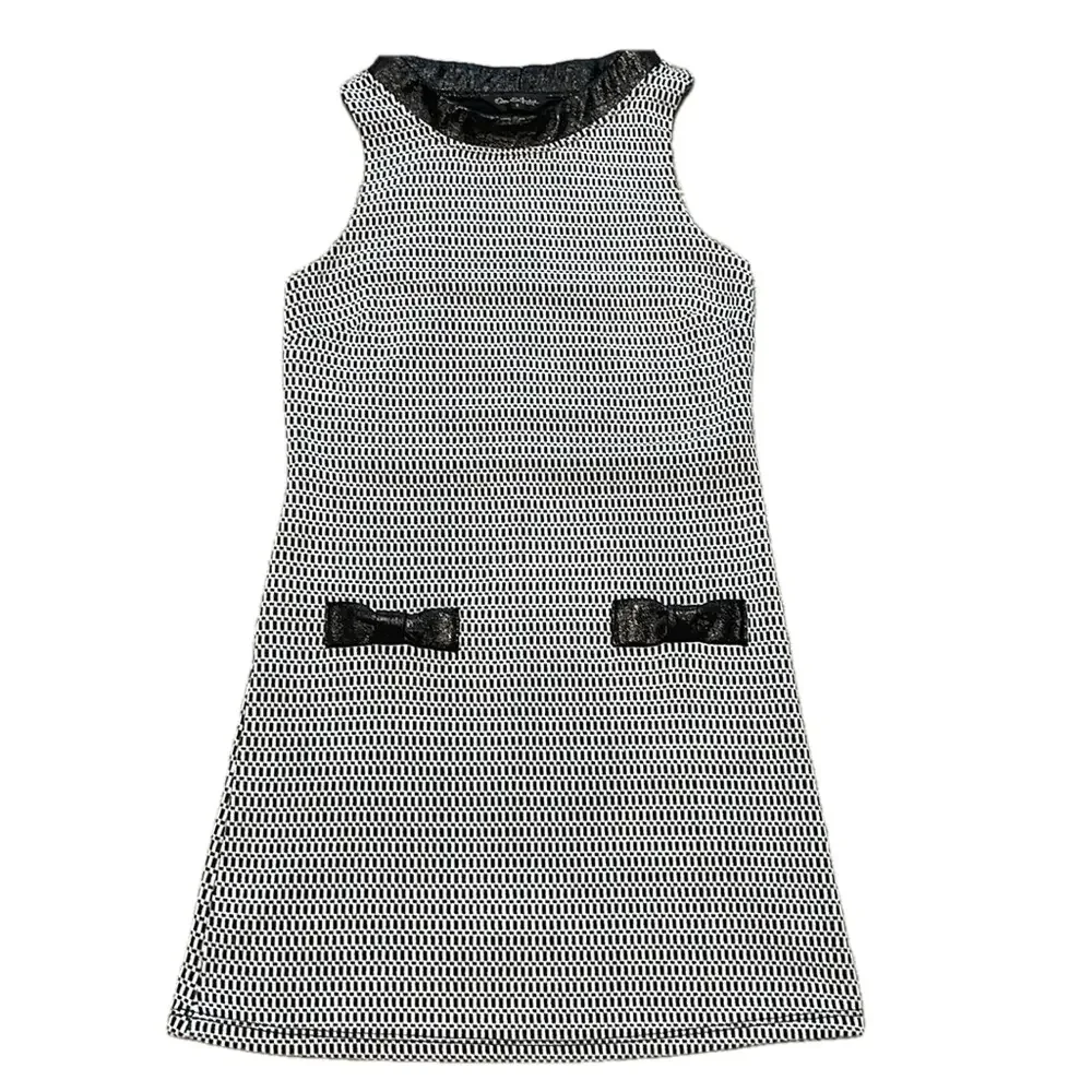 Miss Selfridge black/ white sleeveless knit dress sz 4